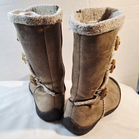Keen Leather Shearling Winter Boots Womens Mid Calf Zip Up Outdoor Sz 11 - Picture 6 of 9